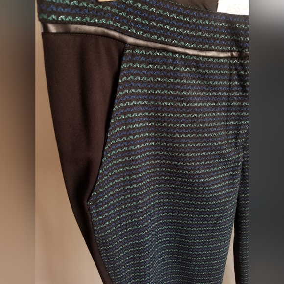 ABS Trouser Black with Green & Blue Metalic Pattern - size 8 - Picture 2 of 11